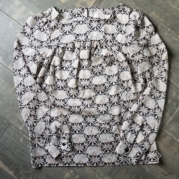 LOFT Tops - ☀️3/$25 Loft Pink Brown Print Career Blouse B7